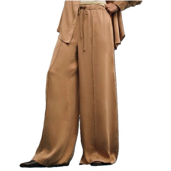 NWOT FOR LOVE AND LEMONS CLARABELL WIDE LEG PANTS IN BROWN SIZE S - Picture 2 of 7